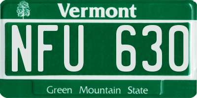 VT license plate NFU630