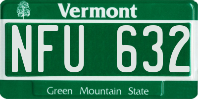 VT license plate NFU632