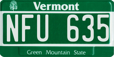 VT license plate NFU635