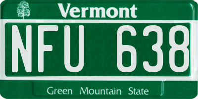 VT license plate NFU638