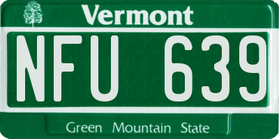 VT license plate NFU639