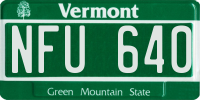 VT license plate NFU640