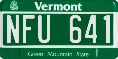 VT license plate NFU641