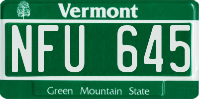 VT license plate NFU645