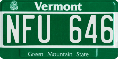 VT license plate NFU646