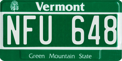 VT license plate NFU648
