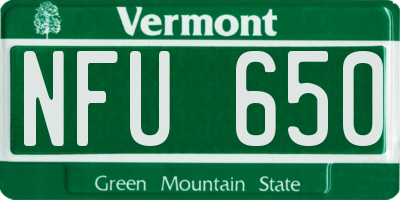 VT license plate NFU650