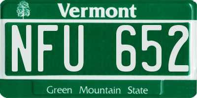 VT license plate NFU652