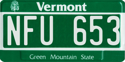 VT license plate NFU653