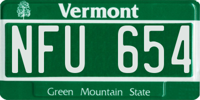 VT license plate NFU654
