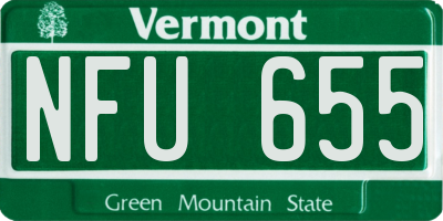 VT license plate NFU655