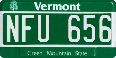 VT license plate NFU656