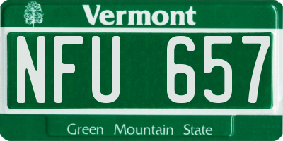 VT license plate NFU657