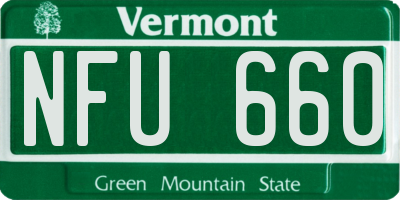 VT license plate NFU660