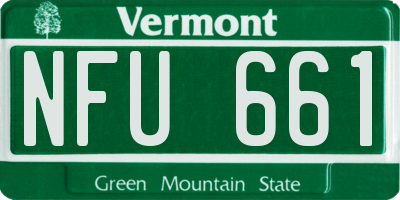 VT license plate NFU661