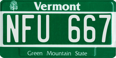 VT license plate NFU667