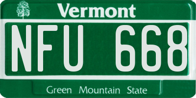 VT license plate NFU668