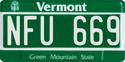 VT license plate NFU669