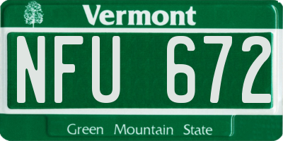 VT license plate NFU672