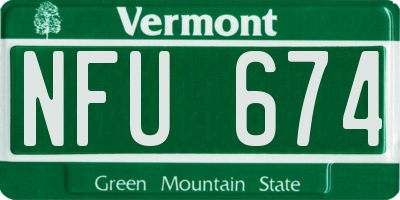 VT license plate NFU674