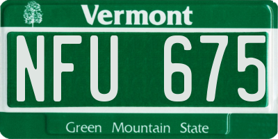 VT license plate NFU675