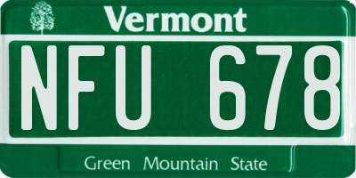 VT license plate NFU678