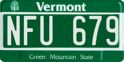VT license plate NFU679