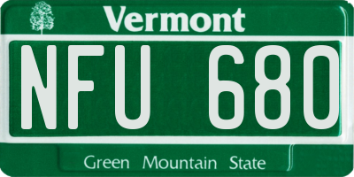 VT license plate NFU680