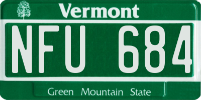VT license plate NFU684