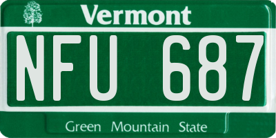 VT license plate NFU687