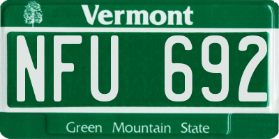 VT license plate NFU692