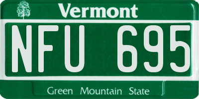 VT license plate NFU695