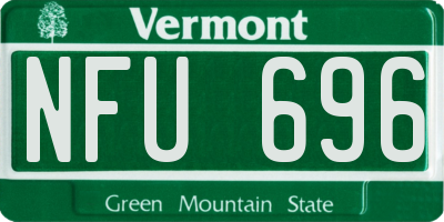 VT license plate NFU696