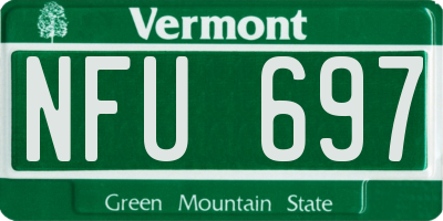 VT license plate NFU697