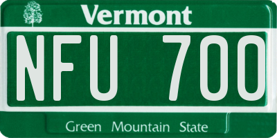 VT license plate NFU700