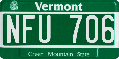 VT license plate NFU706