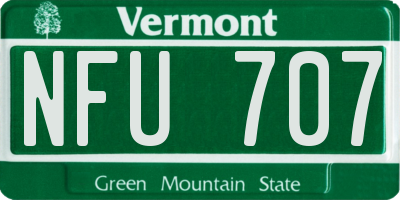 VT license plate NFU707