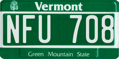 VT license plate NFU708
