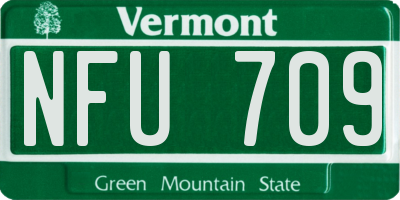 VT license plate NFU709