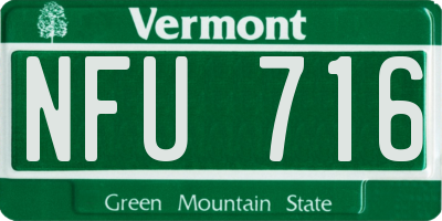 VT license plate NFU716