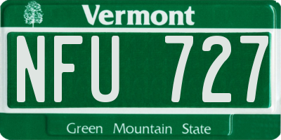 VT license plate NFU727