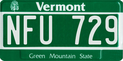 VT license plate NFU729
