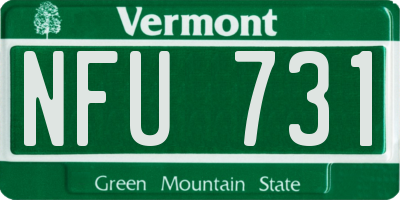 VT license plate NFU731
