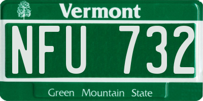 VT license plate NFU732