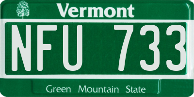 VT license plate NFU733