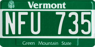 VT license plate NFU735