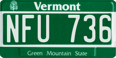 VT license plate NFU736