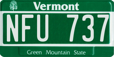 VT license plate NFU737