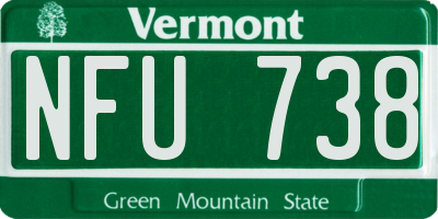 VT license plate NFU738