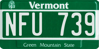 VT license plate NFU739